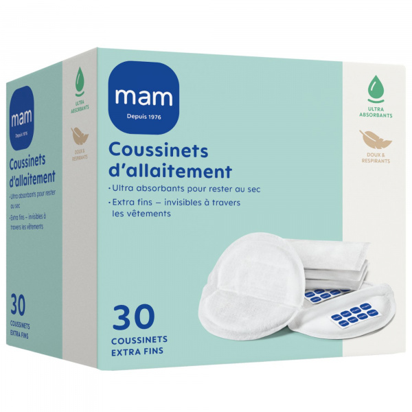 Lot de 30 coussinets d’allaitement extra-fins Mam
