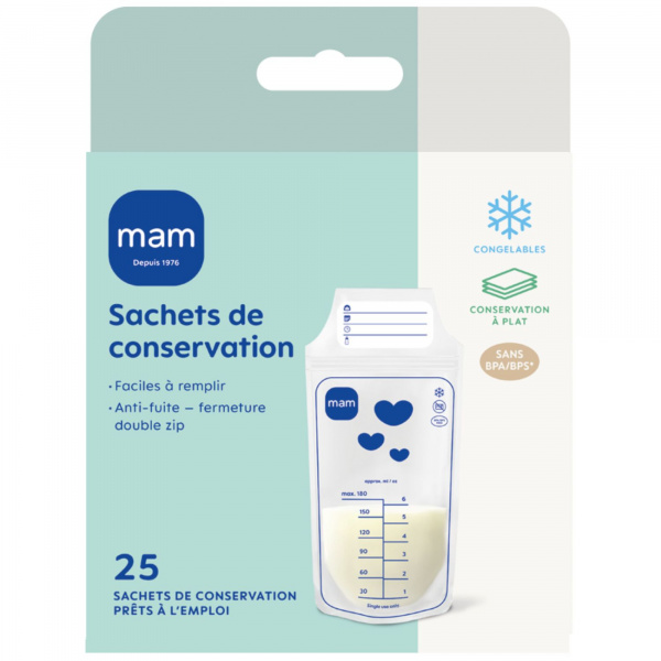 Lot de 25 sachets de conservation 180 ml Mam