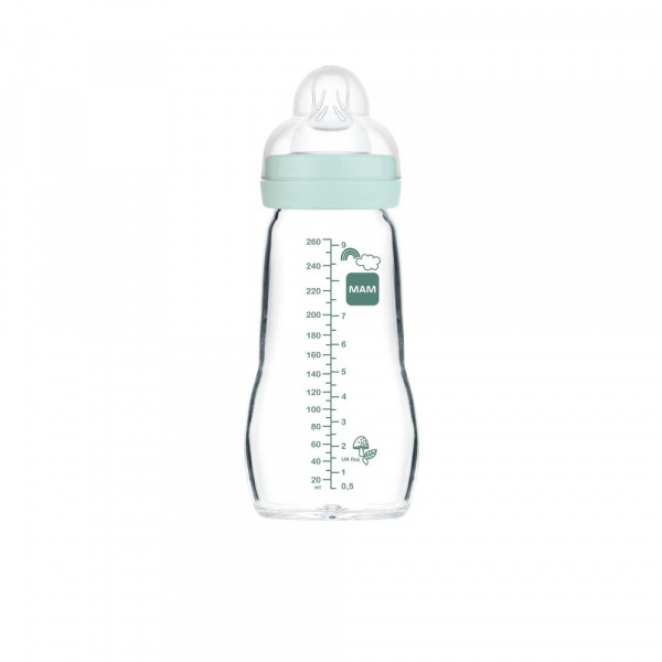 Biberon verre 260 ml aqua Mam