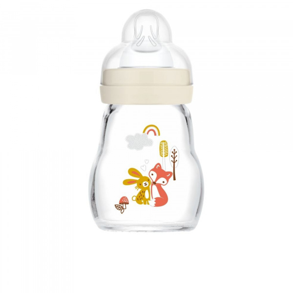 Coffret biberons verre lin (4*260ml 2*170ml et une sucette naissance) Mam
