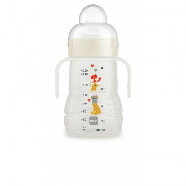 Biberon de transition 220ml beige Mam