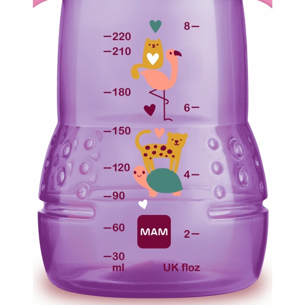 Biberon de transition 220ml rose Mam