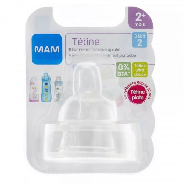 Lot de 2 tétines silicone debit 2 Mam