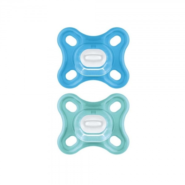 Lot de 2 sucettes comfort 2-12 mois bleu Mam