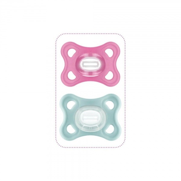 Lot de 2 sucettes comfort 2-12 mois rose Mam