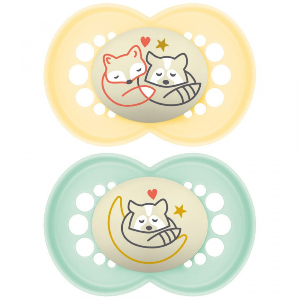 Lot de 2 sucettes original nuit 6 mois+ coloris aléatoire Mam