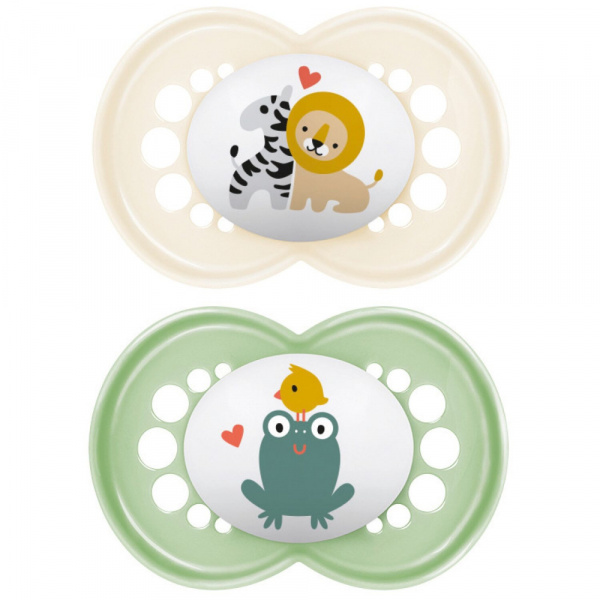 Lot de 2 sucettes 6 mois+ original classique coloris aléatoire Mam