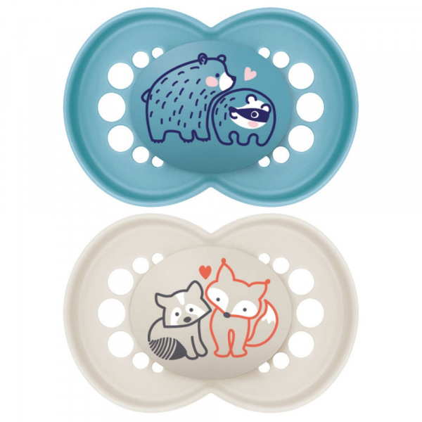 Lot de 2 sucettes original nuit 18 mois+ coloris aléatoire Mam