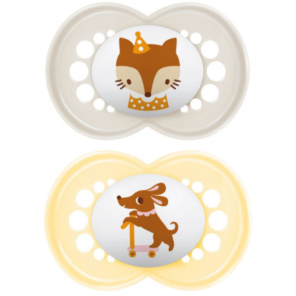 Lot de 2 sucettes original animaux 18 mois+ aléatoire Mam