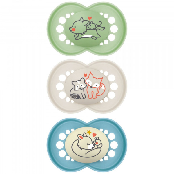 Lot de 3 sucettes 18 mois+ original bleu Mam