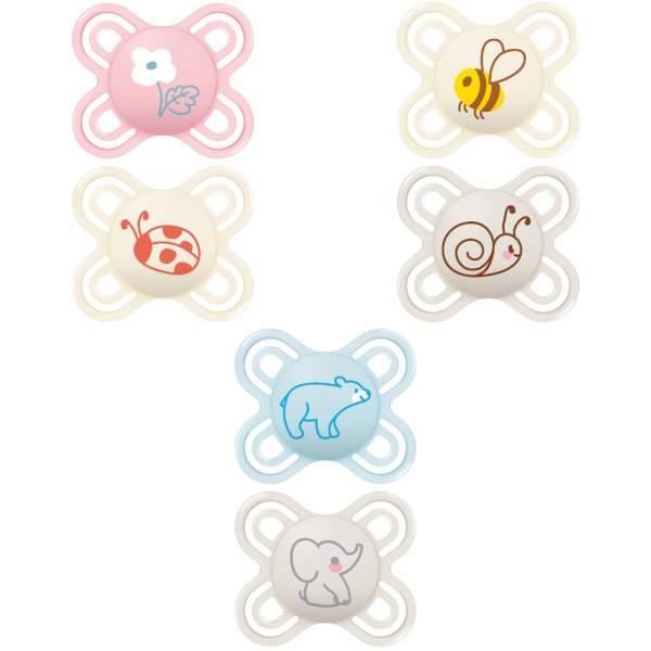 Lot de 2 sucettes 0-2 mois perfect naissance coloris aléatoire Mam