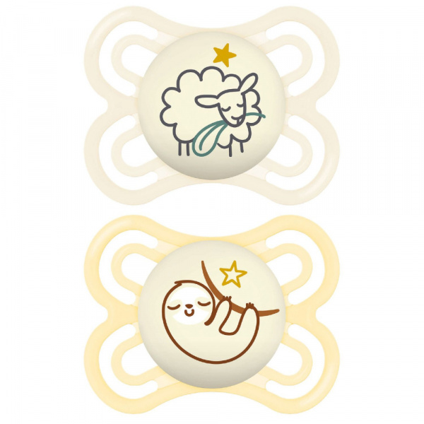 Lot de 2 sucettes perfect nuit tendance 2-6 mois coloris aléatoire Mam