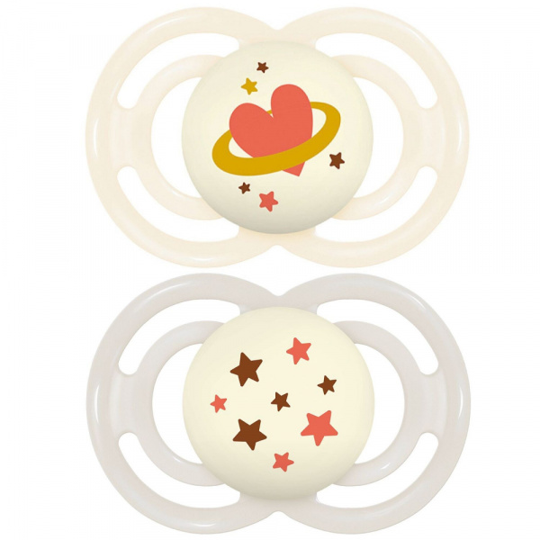 Lot de 2 sucettes perfect nuit tendance 18 mois+ coloris aléatoire Mam