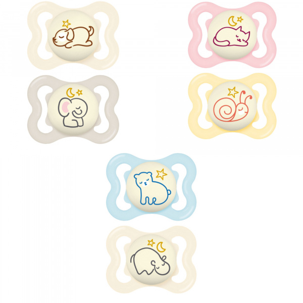 Lot de 2 sucettes supreme nuit 18 mois+ coloris aléatoire Mam