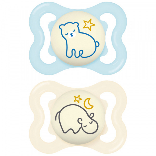 Lot de 2 sucettes supreme nuit 18 mois+ coloris aléatoire Mam