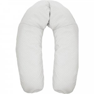 Coussin d'allaitement microbille gris pois blanc Fillikid