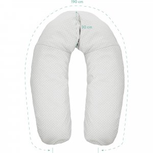 Coussin d'allaitement microbille gris pois blanc Fillikid