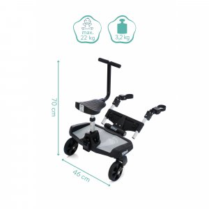 Planche à roulettes avec siège noir gris Fillikid