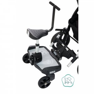 Planche à roulettes avec siège noir gris Fillikid