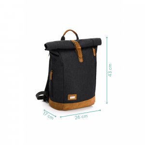 Sac à dos à langer rolltop berlin mélange noir Fillikid