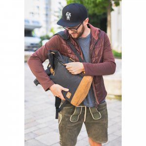 Sac à dos à langer rolltop berlin mélange noir Fillikid