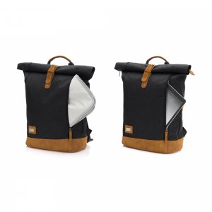 Sac à dos à langer rolltop berlin mélange noir Fillikid