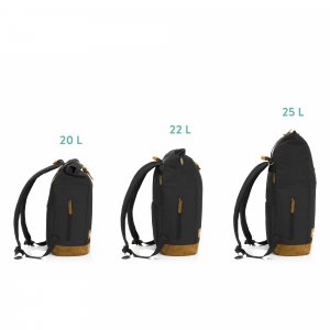 Sac à dos à langer rolltop berlin mélange noir Fillikid