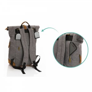 Sac à dos à langer rolltop berlin mélange gris Fillikid