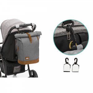 Sac à dos à langer rolltop berlin mélange gris Fillikid