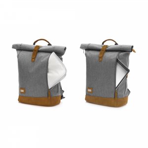 Sac à dos à langer rolltop berlin mélange gris Fillikid