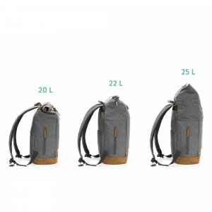 Sac à dos à langer rolltop berlin mélange gris Fillikid