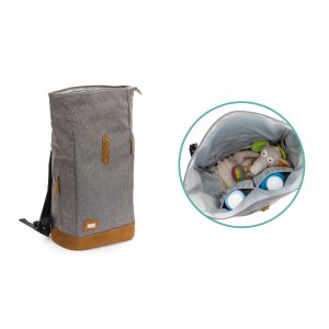Sac à dos à langer rolltop berlin mélange gris Fillikid