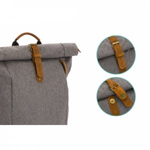 Sac à dos à langer rolltop berlin mélange gris Fillikid