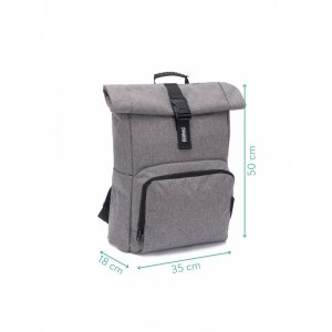 Sac à dos à langer rolltop tokio mélange gris Fillikid