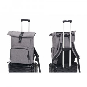 Sac à dos à langer rolltop tokio mélange gris Fillikid