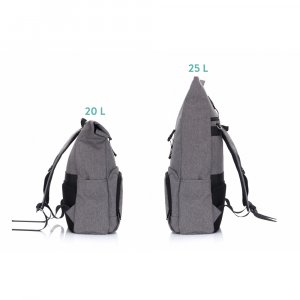 Sac à dos à langer rolltop tokio mélange gris Fillikid