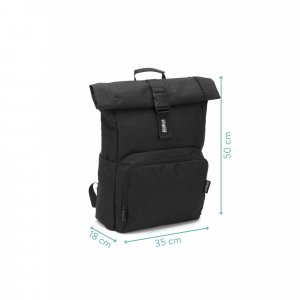 Sac à dos à langer rolltop tokio mélange noir Fillikid