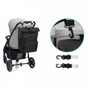 Sac à dos à langer rolltop tokio mélange noir Fillikid