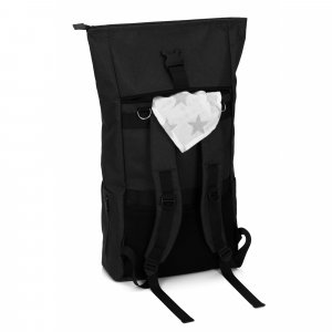 Sac à dos à langer rolltop tokio mélange noir Fillikid