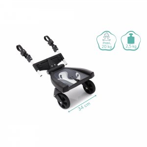 Planche à roulettes poussette noir gris Fillikid