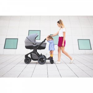 Planche à roulettes poussette noir gris Fillikid