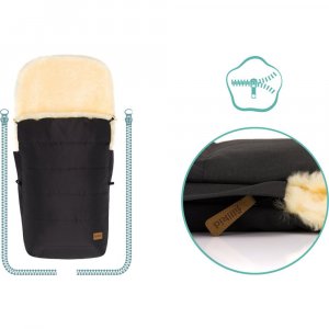 Chancelière hiver en peau d'agneau - cosy - noir Fillikid