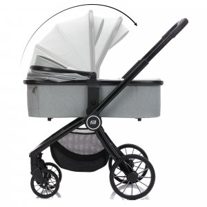 Le set de poussette baby stroller 2 in 1 cougar gris Fillikid