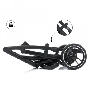 Poussette trio combinée 3en1 jaguar mélange gris foncé Fillikid