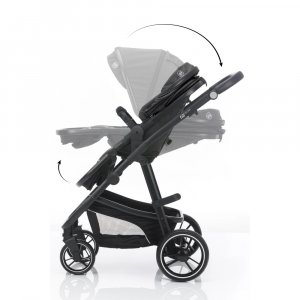 Poussette trio combinée 3en1 jaguar mélange gris foncé Fillikid