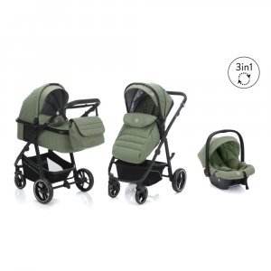 Poussette trio combinée 3en1 jaguar mélange vert Fillikid