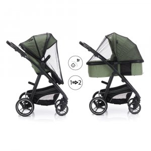 Poussette trio combinée 3en1 jaguar mélange vert Fillikid