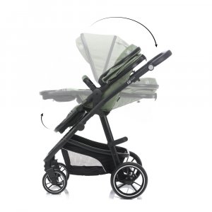 Poussette trio combinée 3en1 jaguar mélange vert Fillikid