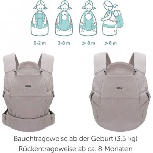 Porte-bébé frontal walk gris claire Fillikid