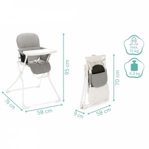 Chaise haute pliante tom granite Fillikid